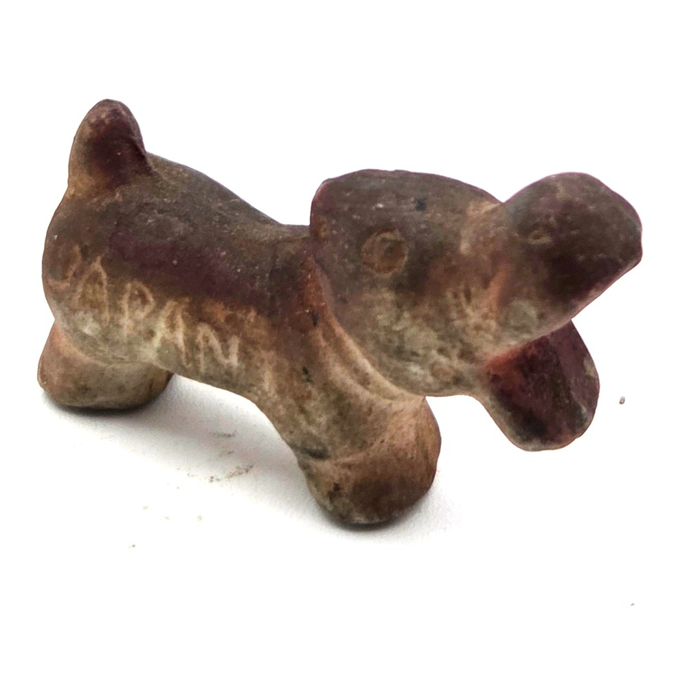 VINTAGE Miniature Hippopotamus Terra Cotta marked JAPAN
